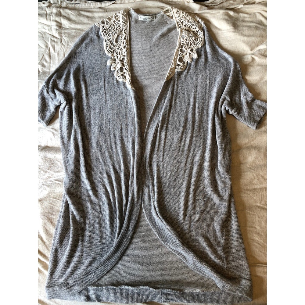 Abercrombie & Fitch Grey Open Faced Cardigan